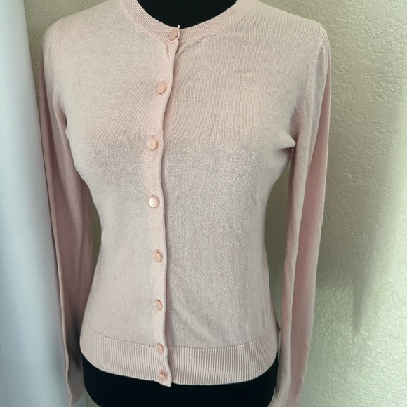 Women's Pink Cardigan Sweater - Picture 2 of 6